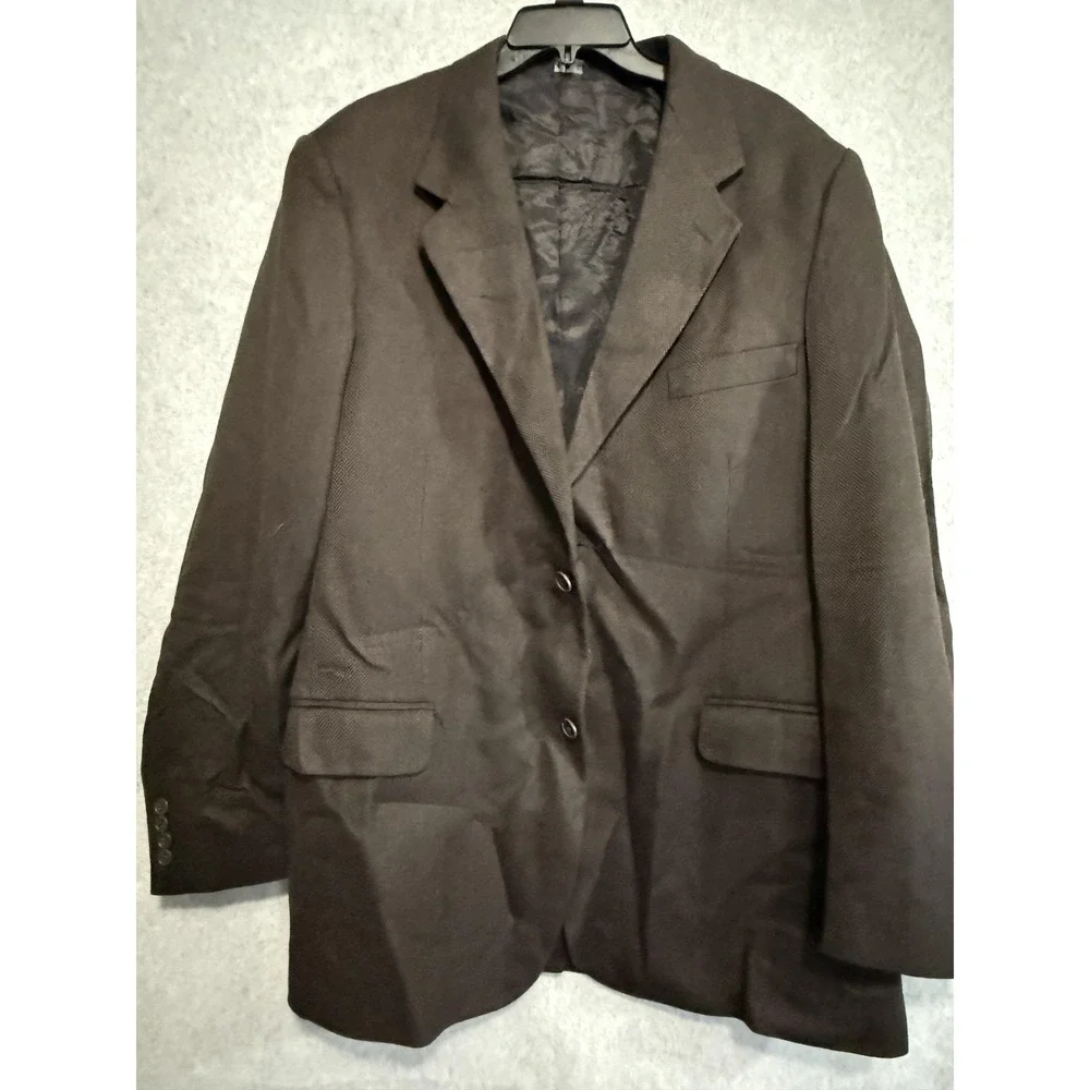 Paul Fredrick Blazer‎ Sport Coat Mens 48 Brown Wool Cashmere Herringbone Italy